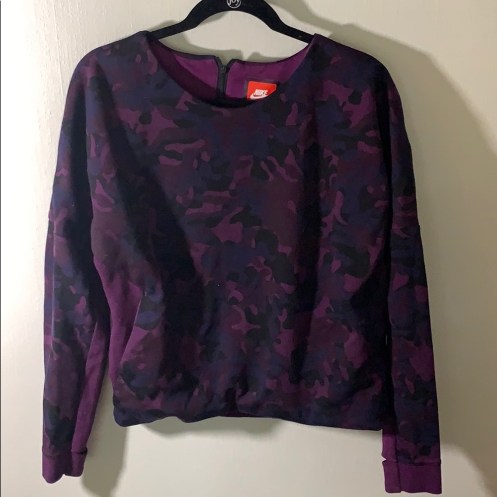 Camo Nike tech fleece crew neck